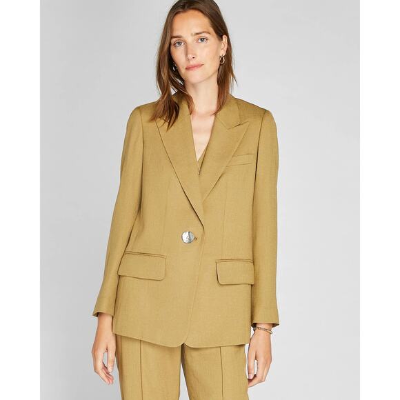 Club Monaco Flawless Blazer Jacket Single Breasted Career Office Fennel Size 4 - Picture 1 of 12